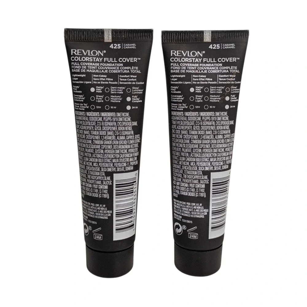 Revlon ColorStay Full Cover Foundation Matte 425 Caramel 1 oz Ea 2pcs New